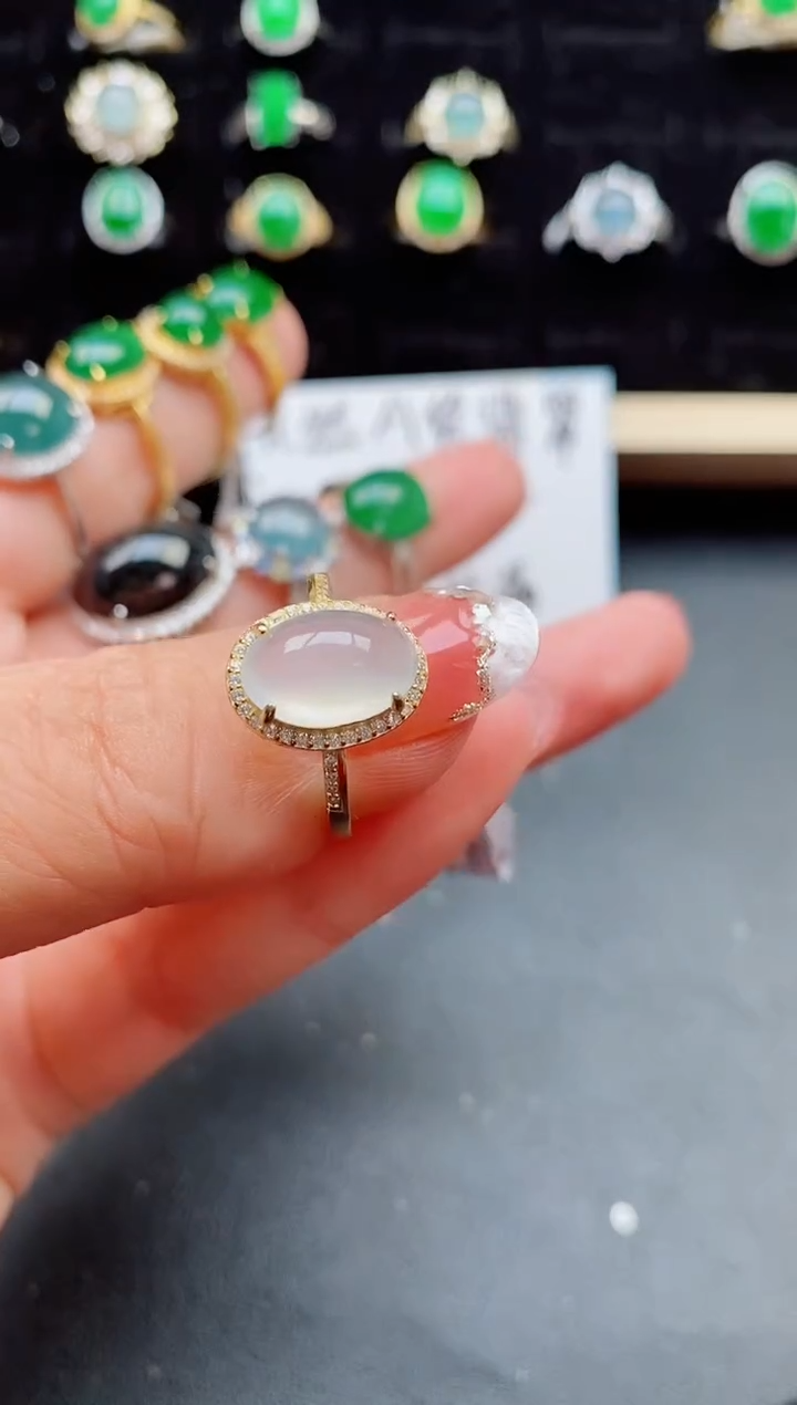 【闪购商品】翡翠戒指银S925镶嵌50800