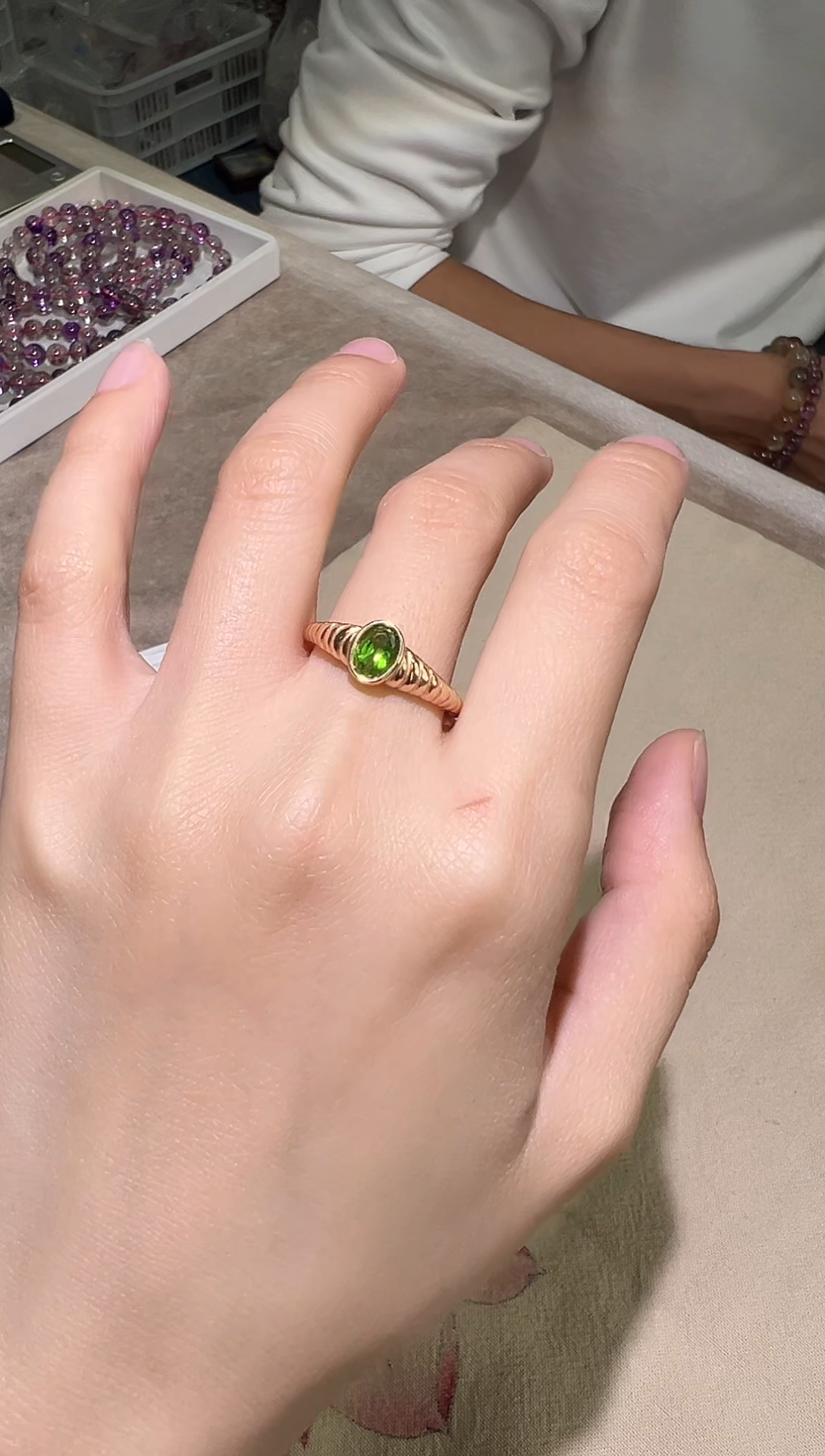 【闪购商品】透辉石戒指银S925镶嵌0118s023多样性发一