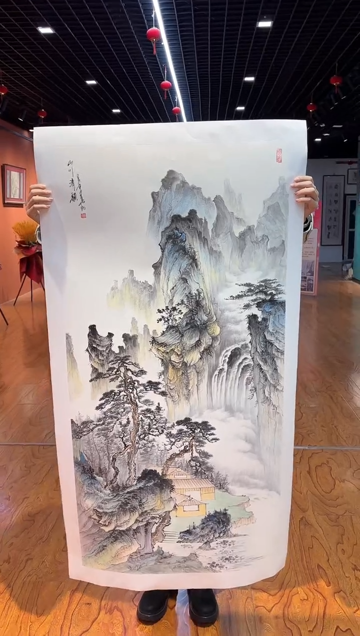 【闪购商品】国画周建真老师字画带亲笔合影证书31-46