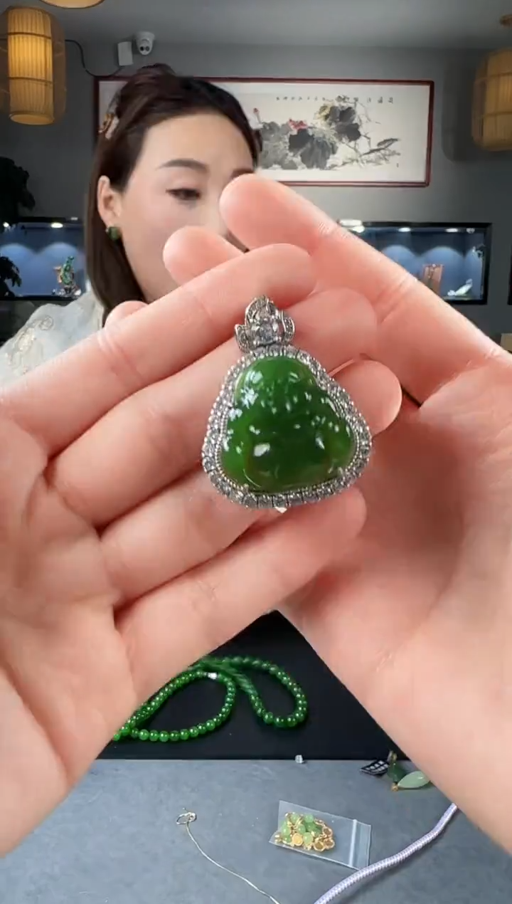 【闪购商品】和田玉吊坠(不含链)银S925镶嵌1