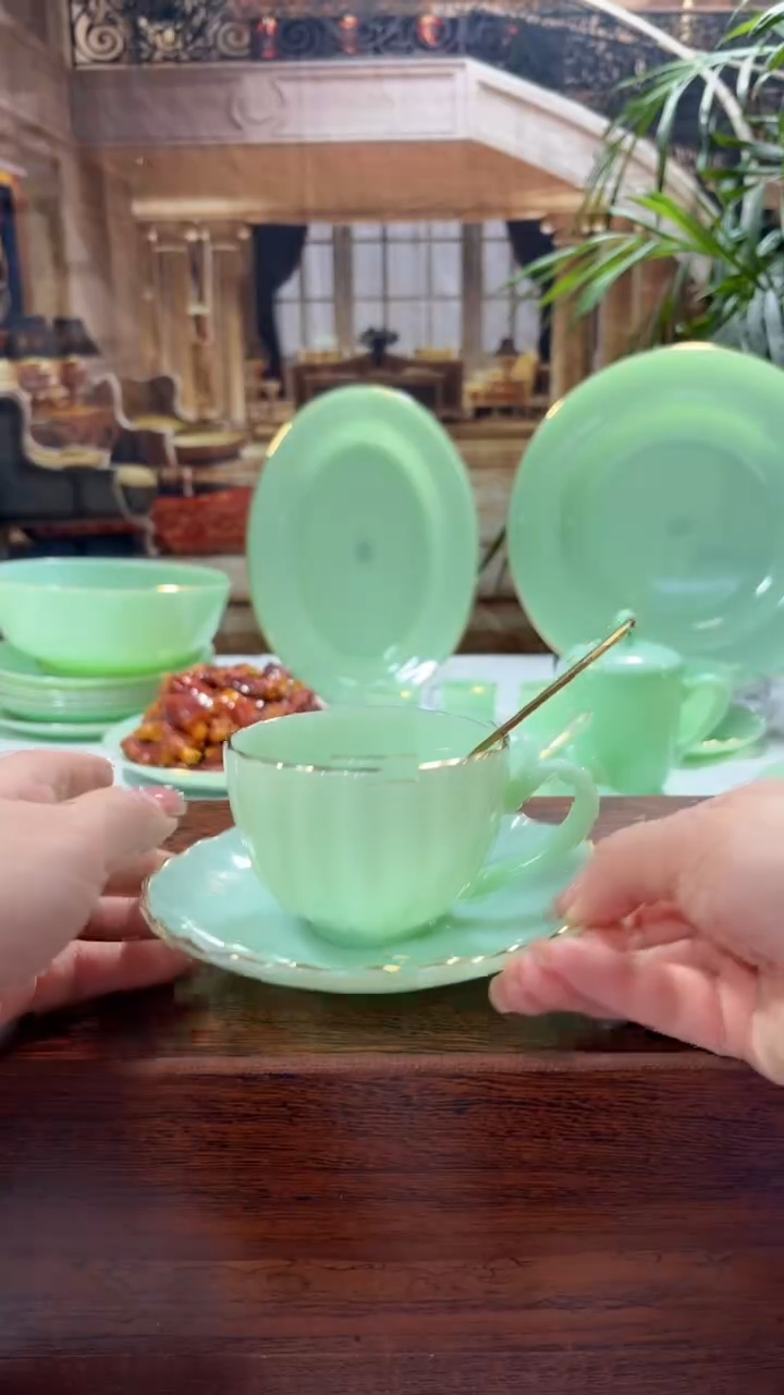 【闪购商品】.玉瓷咖啡杯1套带勺子