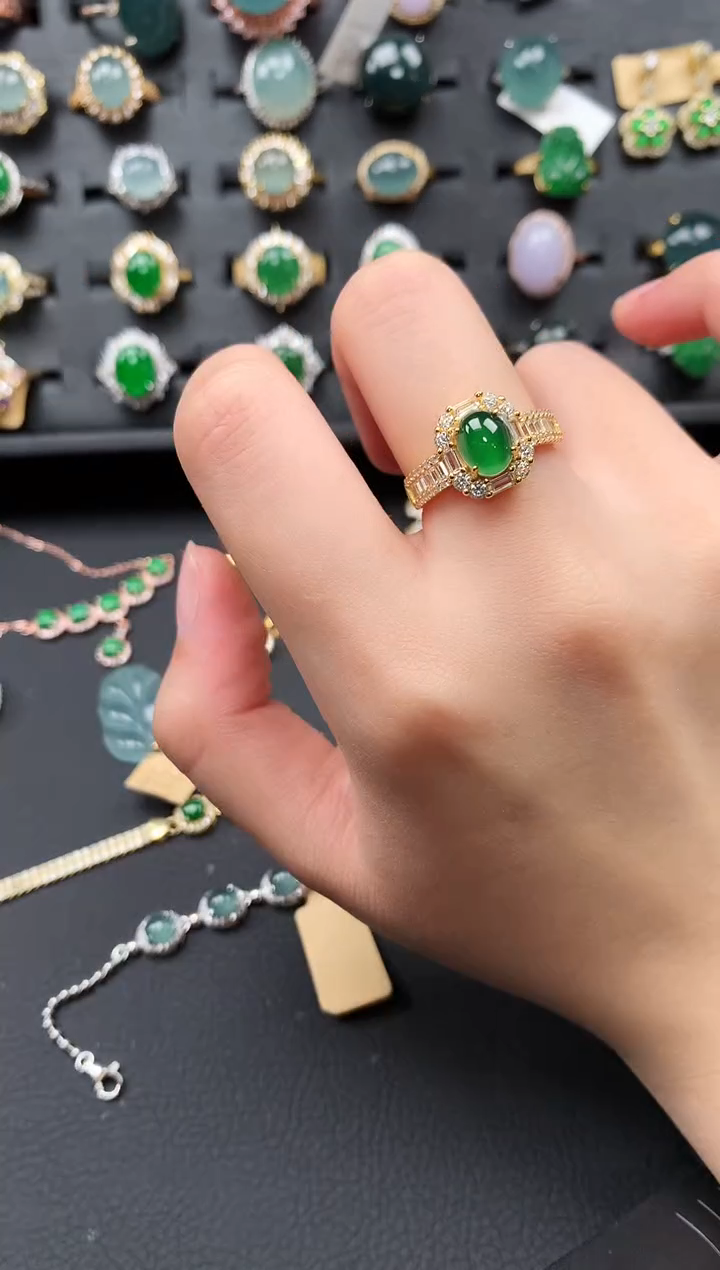 【闪购商品】翡翠戒指银S925镶嵌36536536