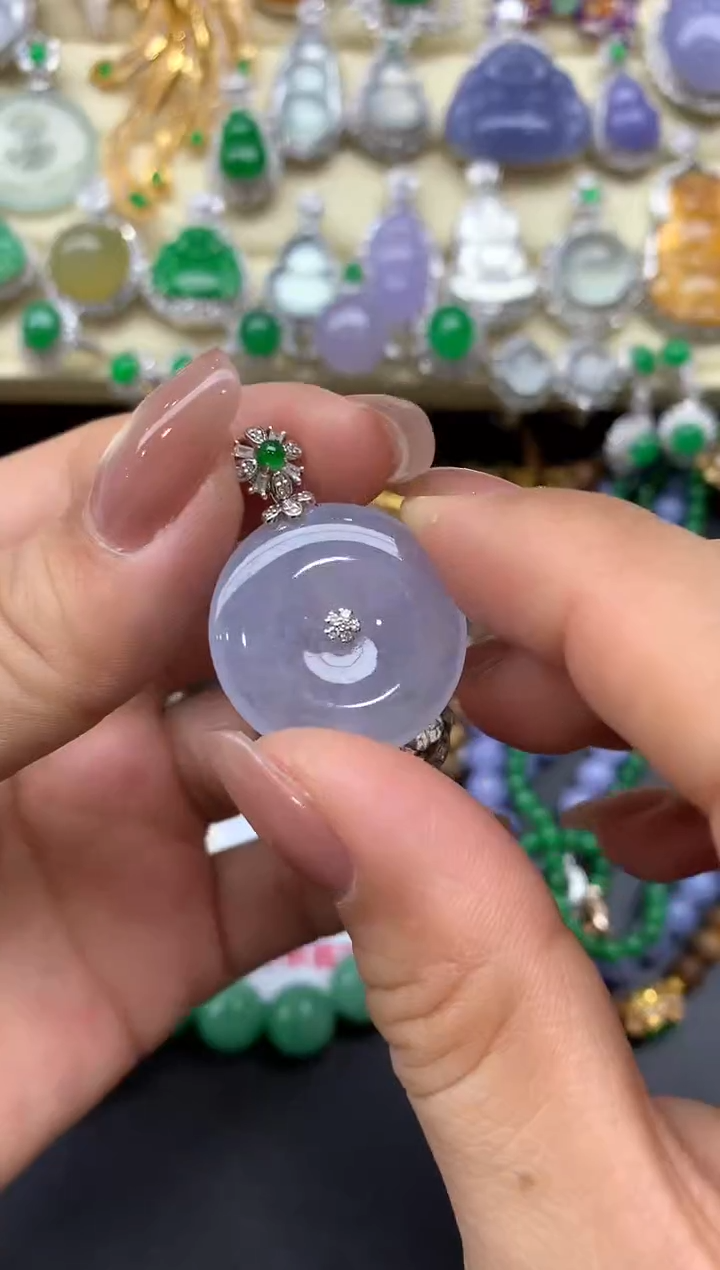 颈饰18K金镶嵌翡翠209-中国好珍宝