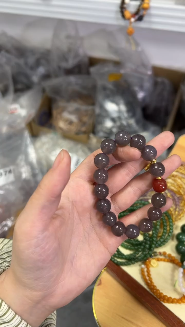 【闪购商品】玛瑙/玉髓手链未镶嵌冰烟紫玛瑙设计款手串[0562]