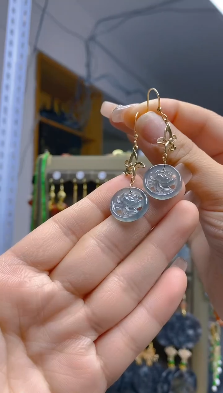 【闪购商品】翡翠耳饰合金87翡翠耳钩