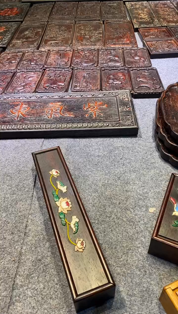 檀香紫檀（小叶紫檀）华****迹紫檀拆件雕刻板以直播间实物为准
