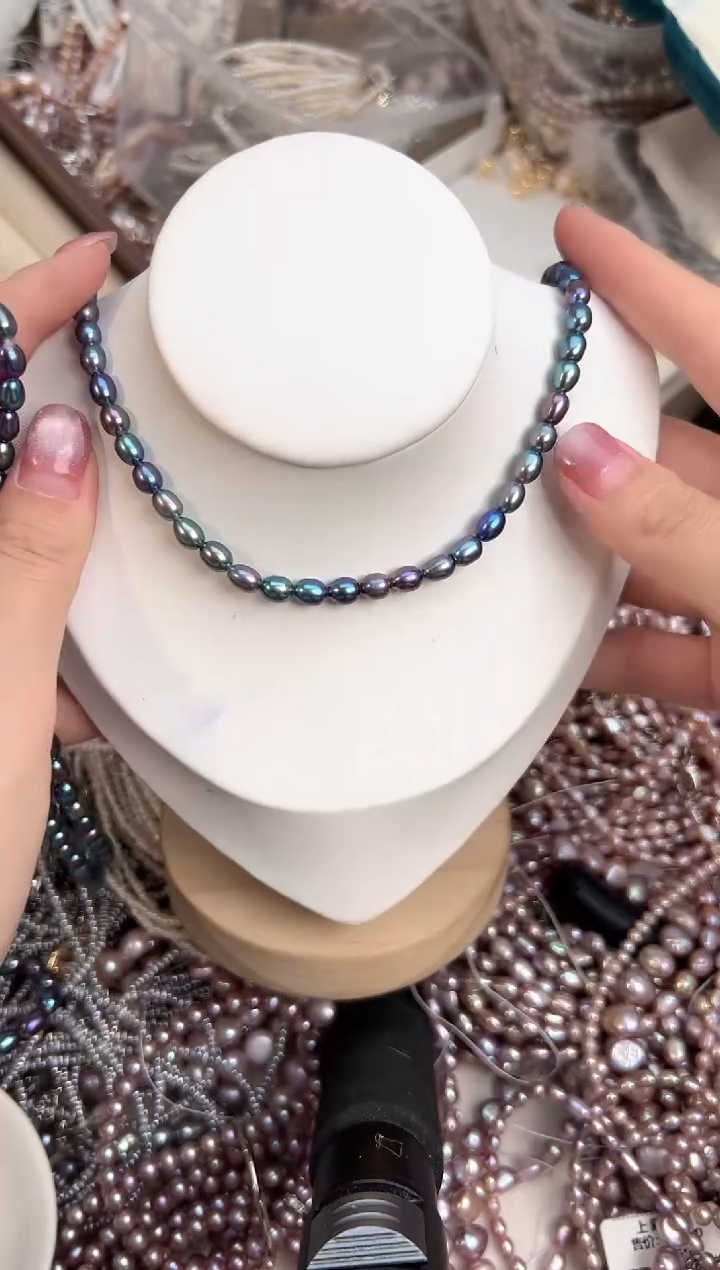 未镶嵌福利淡水珍珠炫彩*强光珍珠 项链无核6mm左右