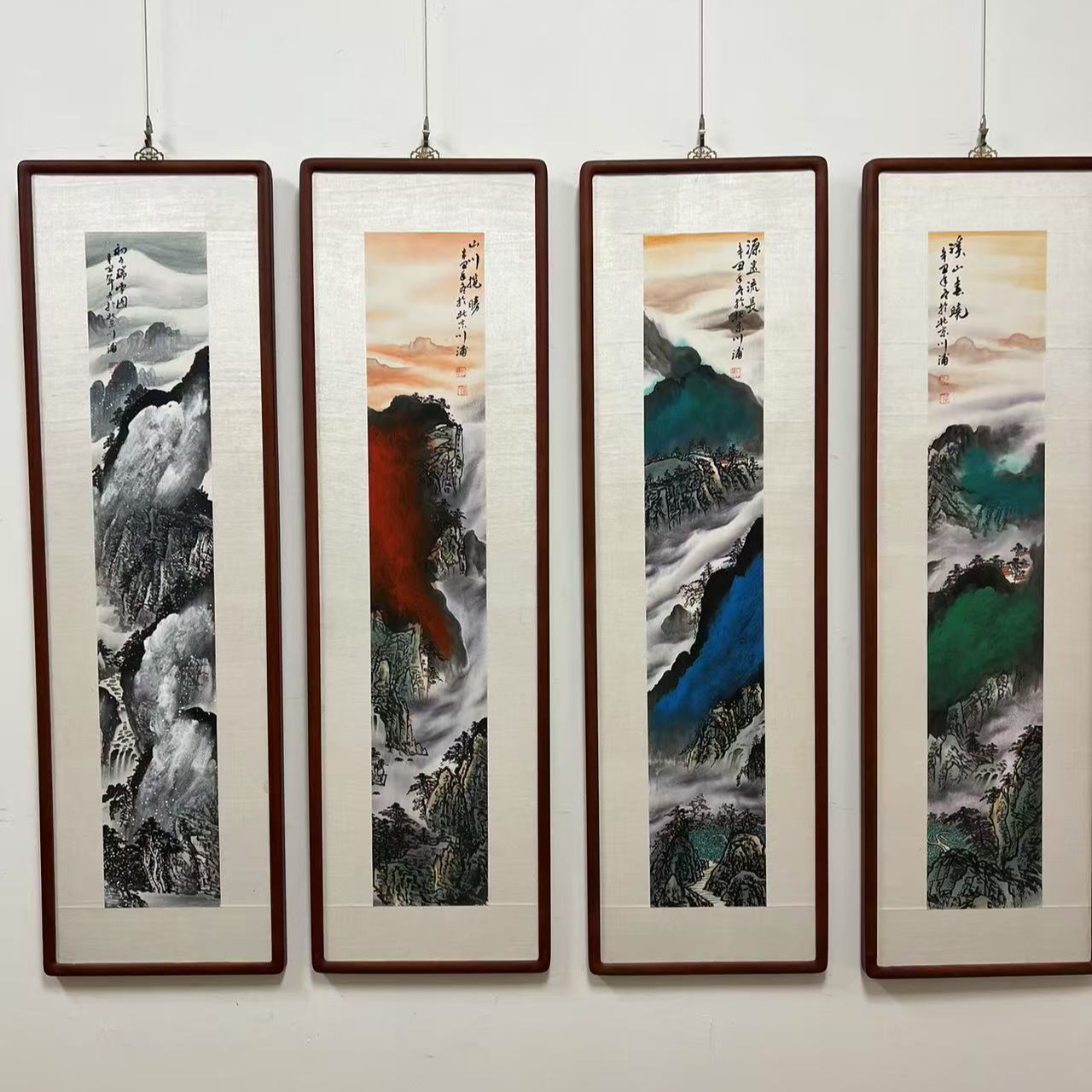 李川浦山水/绘画/四条屏/无装饰/横幅