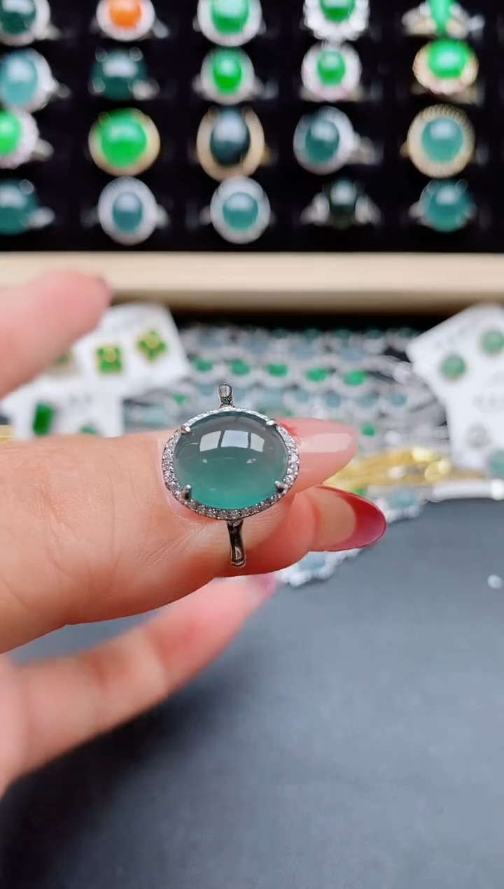【闪购商品】翡翠戒指银S925镶嵌5080505