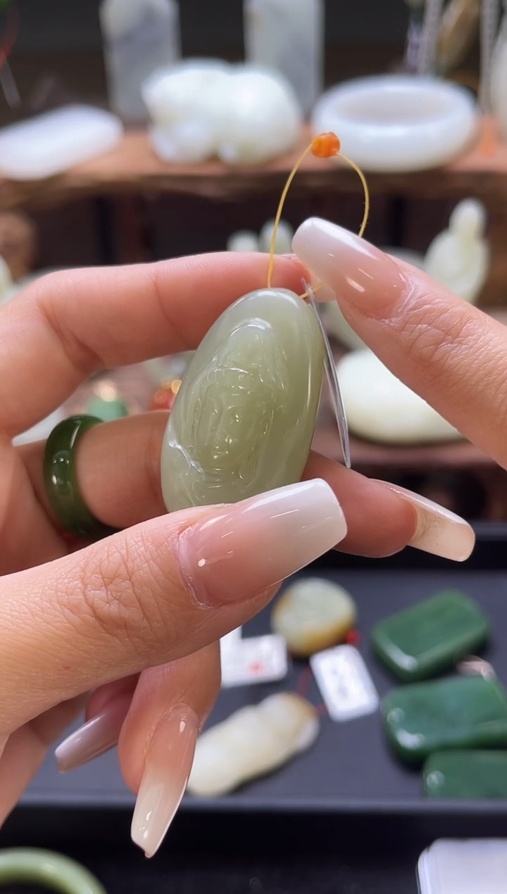 【闪购商品】和田玉吊坠未镶嵌若羌黄口观音吊坠821552