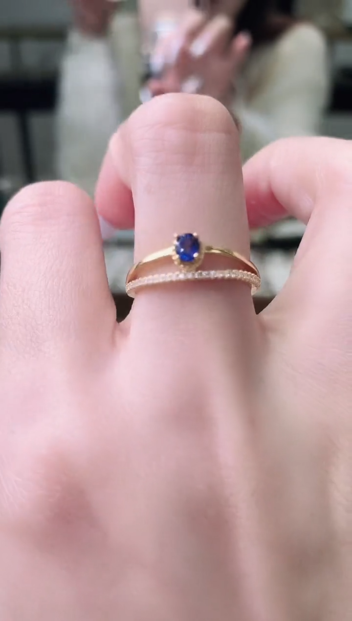 【闪购商品】蓝宝石戒指银S925镶嵌92-12