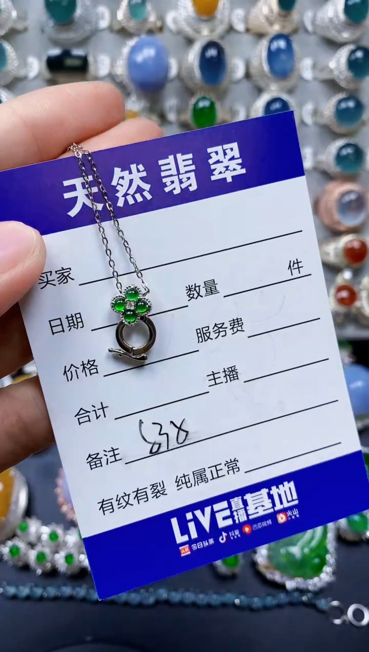 【闪购商品】翡翠颈饰银S925镶嵌0535