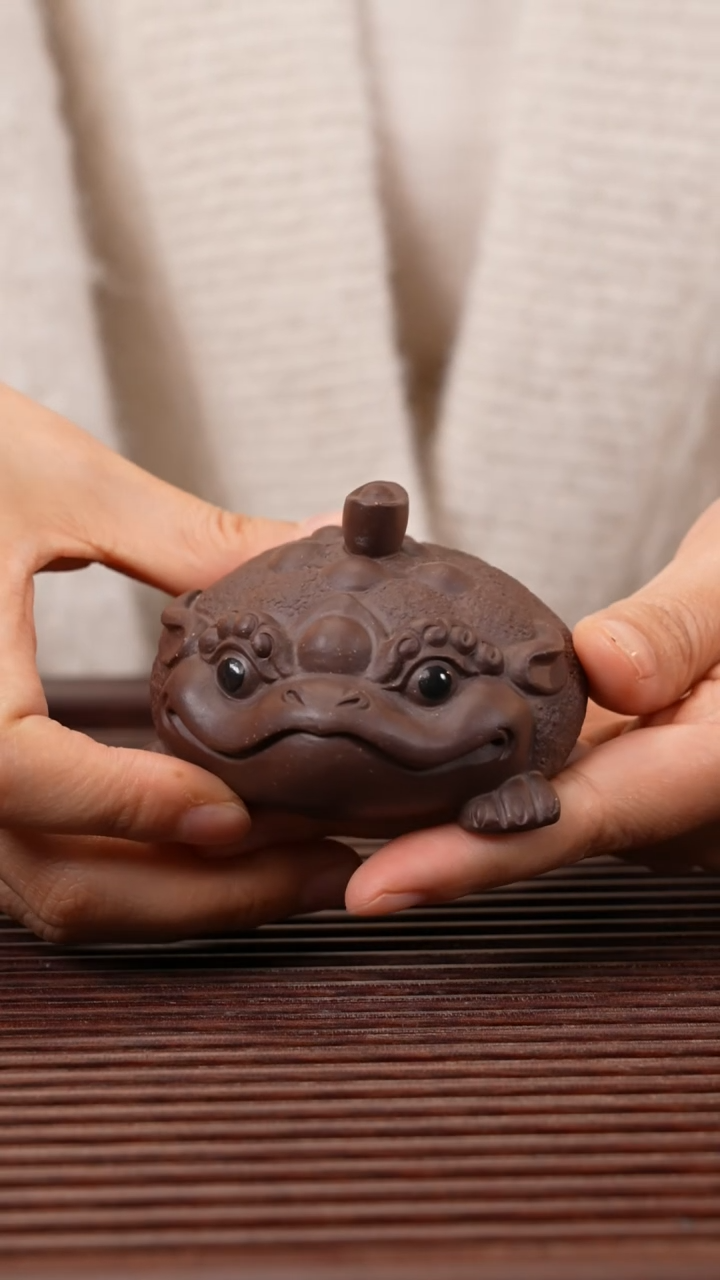 【闪购商品】紫砂茶宠金蟾盖置