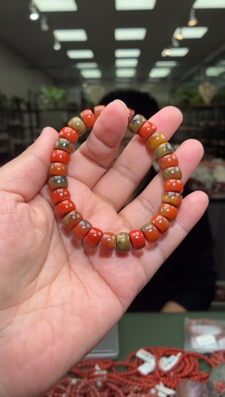 未镶嵌手串南红玛瑙包浆单圈手串一条约10mm多样性发货