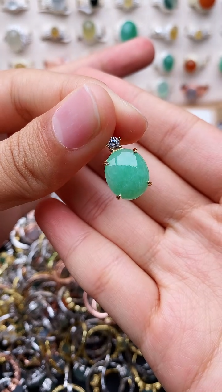 【闪购商品】翡翠颈饰银S925镶嵌缅甸翡翠