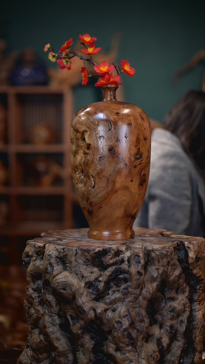 【闪购商品】枣木雷击枣木大梅瓶