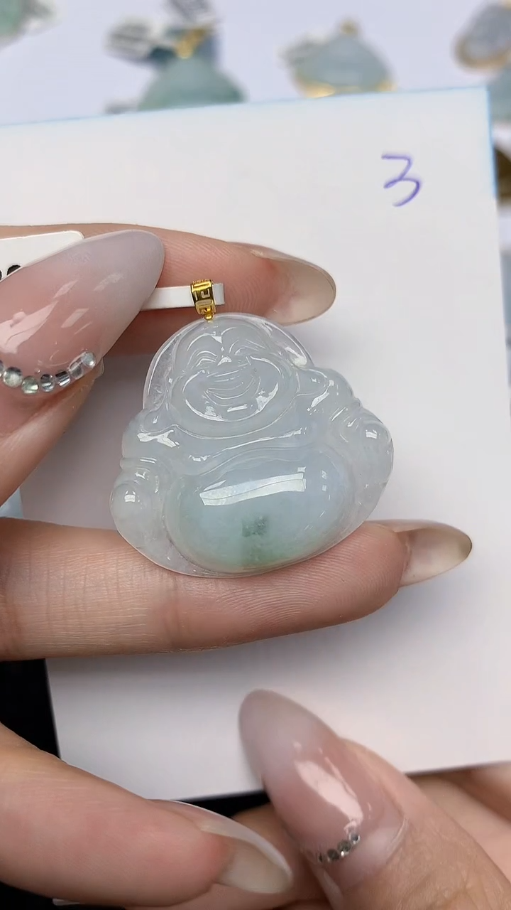 【闪购商品】翡翠颈饰18K金镶嵌天然翡翠A货