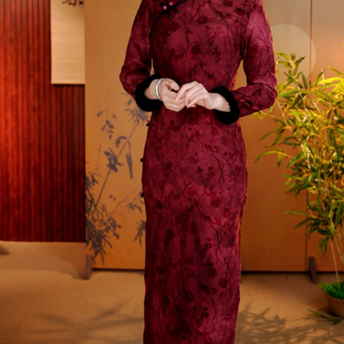 [沉香] 日常气质文艺国风优雅奥黛改良加绒加厚旗袍NZ