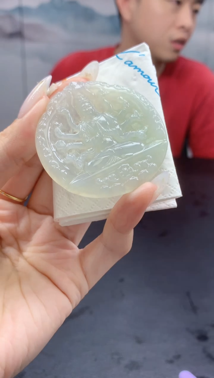 【闪购商品】定制翡翠未镶嵌888ee-毛观音64赠金扣