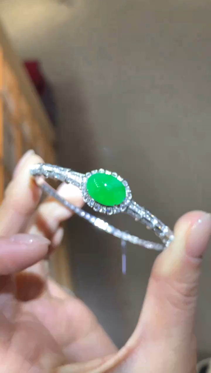【闪购商品】翡翠手链18K金镶嵌|不退不换