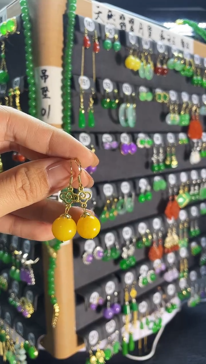 【闪购商品】翡翠耳饰银S925镶嵌026...