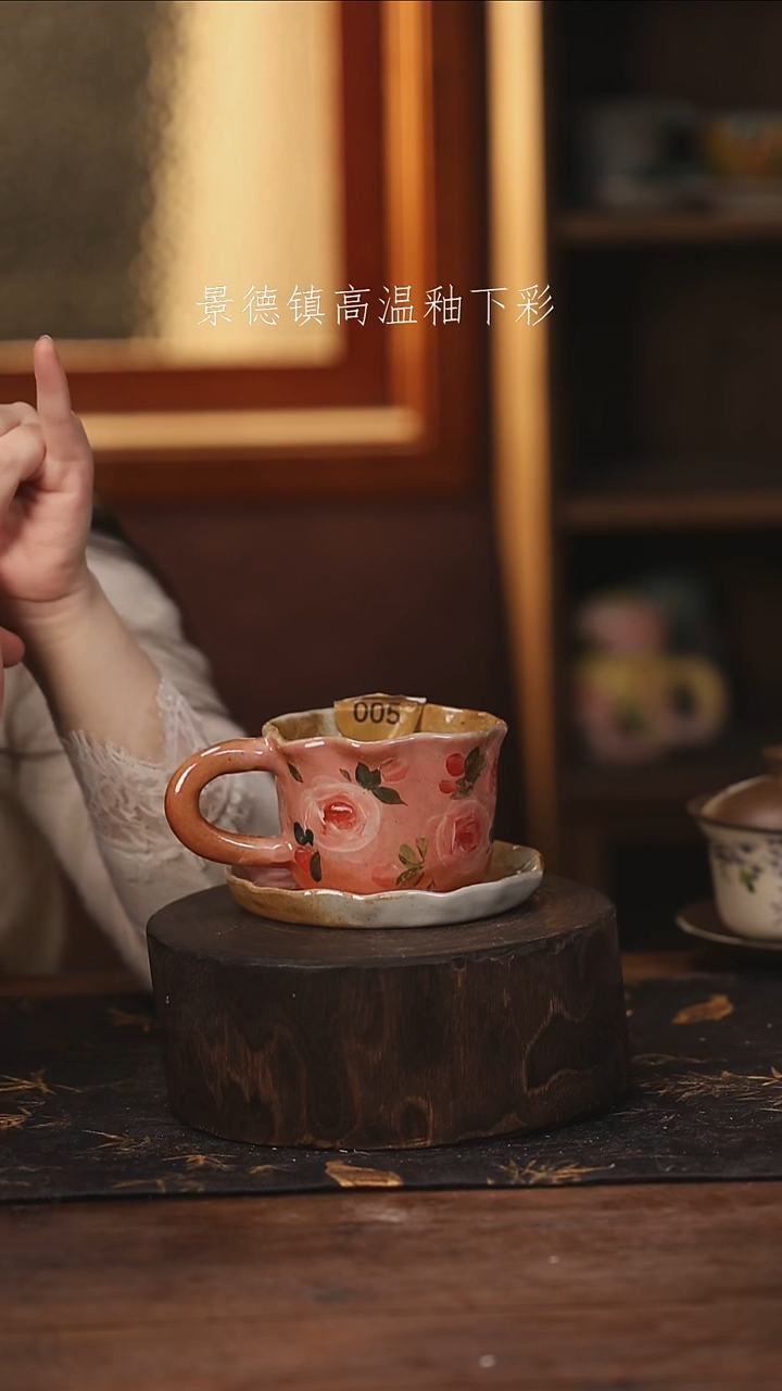 陶瓷 景德镇高温釉下手绘陶瓷@L005@