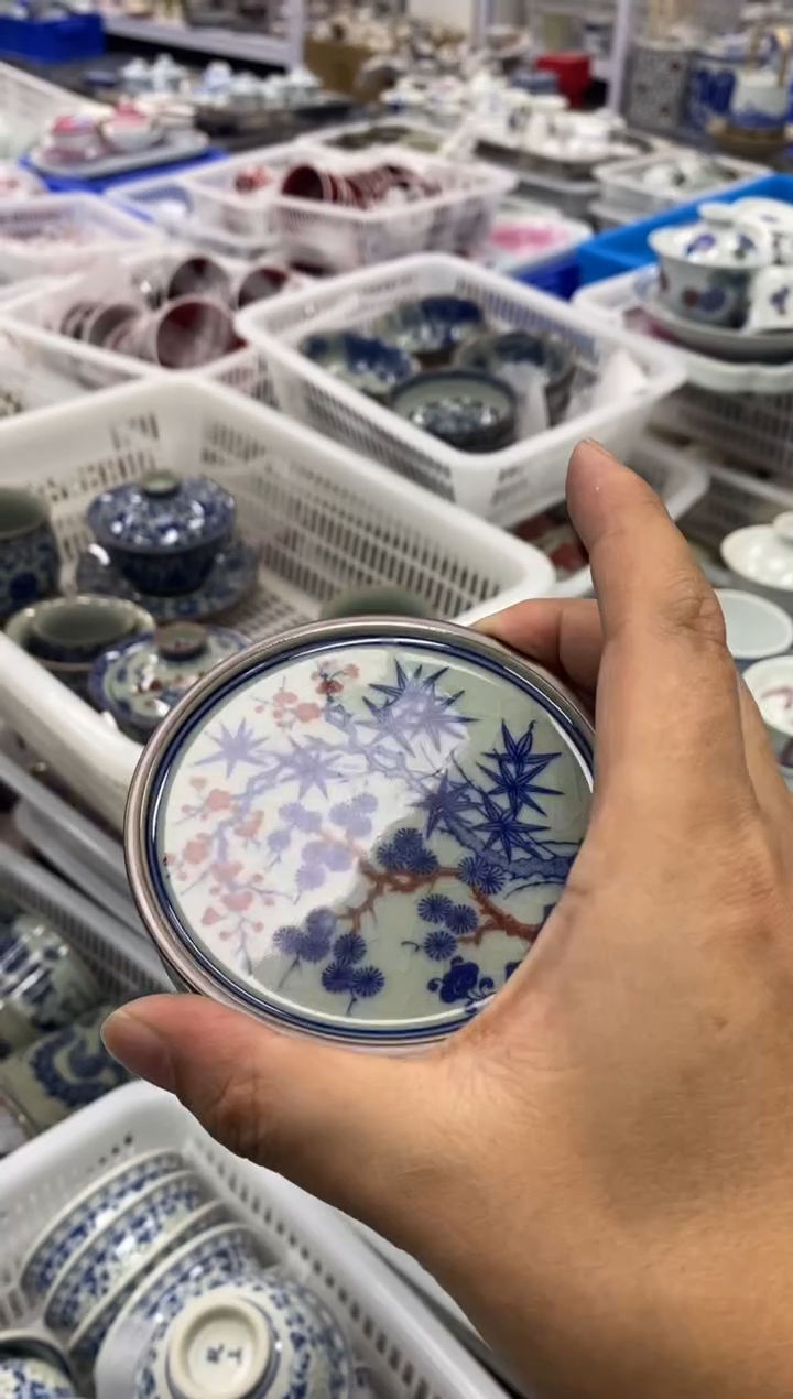 摆件陶景德陶瓷茶具盖置