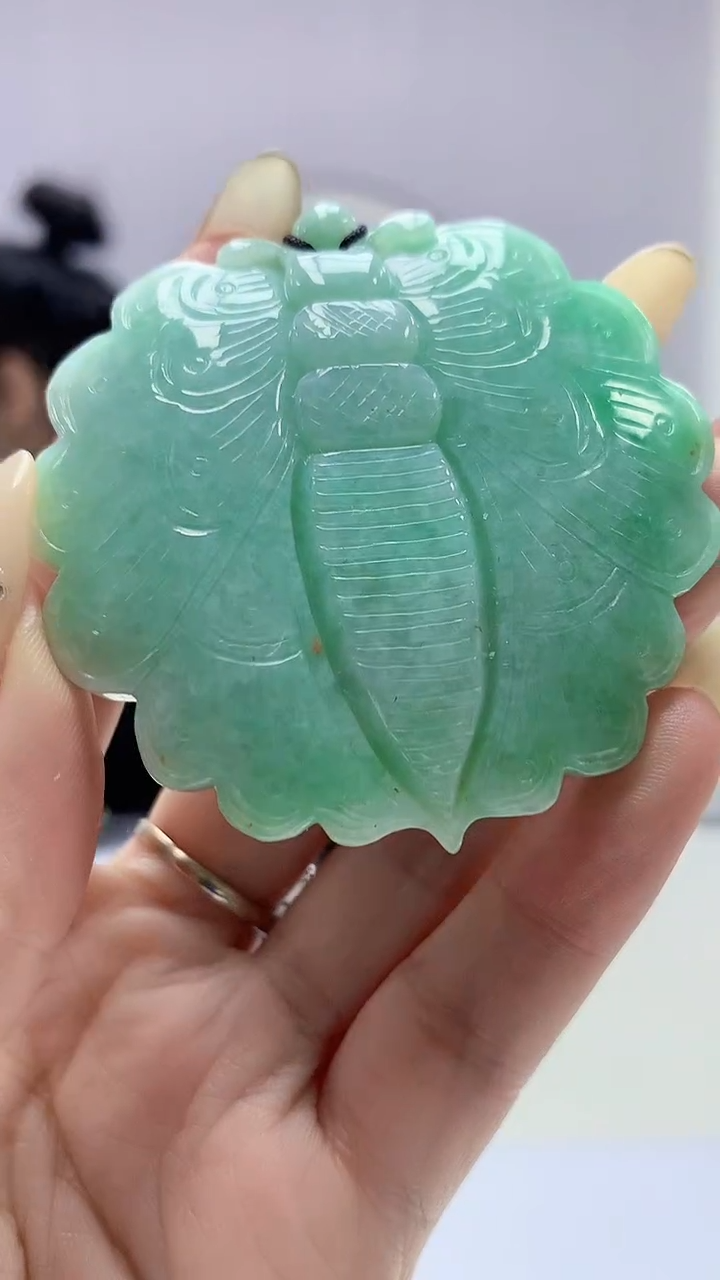 【闪购商品】定制翡翠未镶嵌4902DD-毛货挂件28