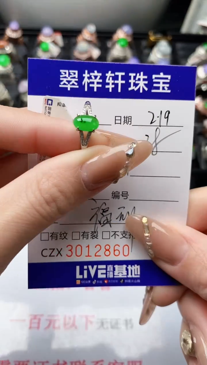 【闪购商品】翡翠戒指银S925镶嵌/2860