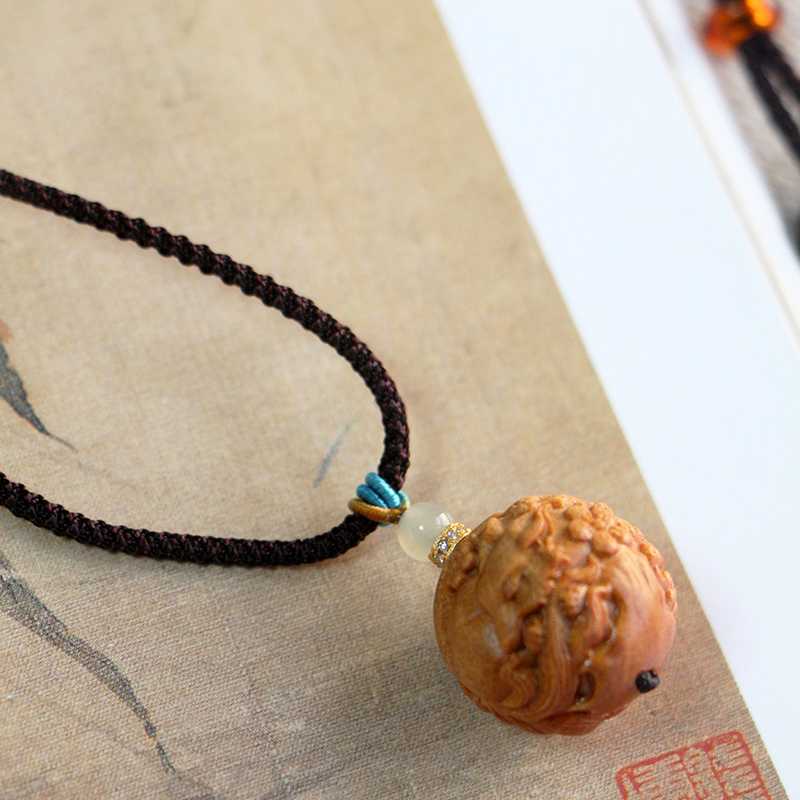 Q版凤九~ 印度老山檀香老料凤九吊坠项链