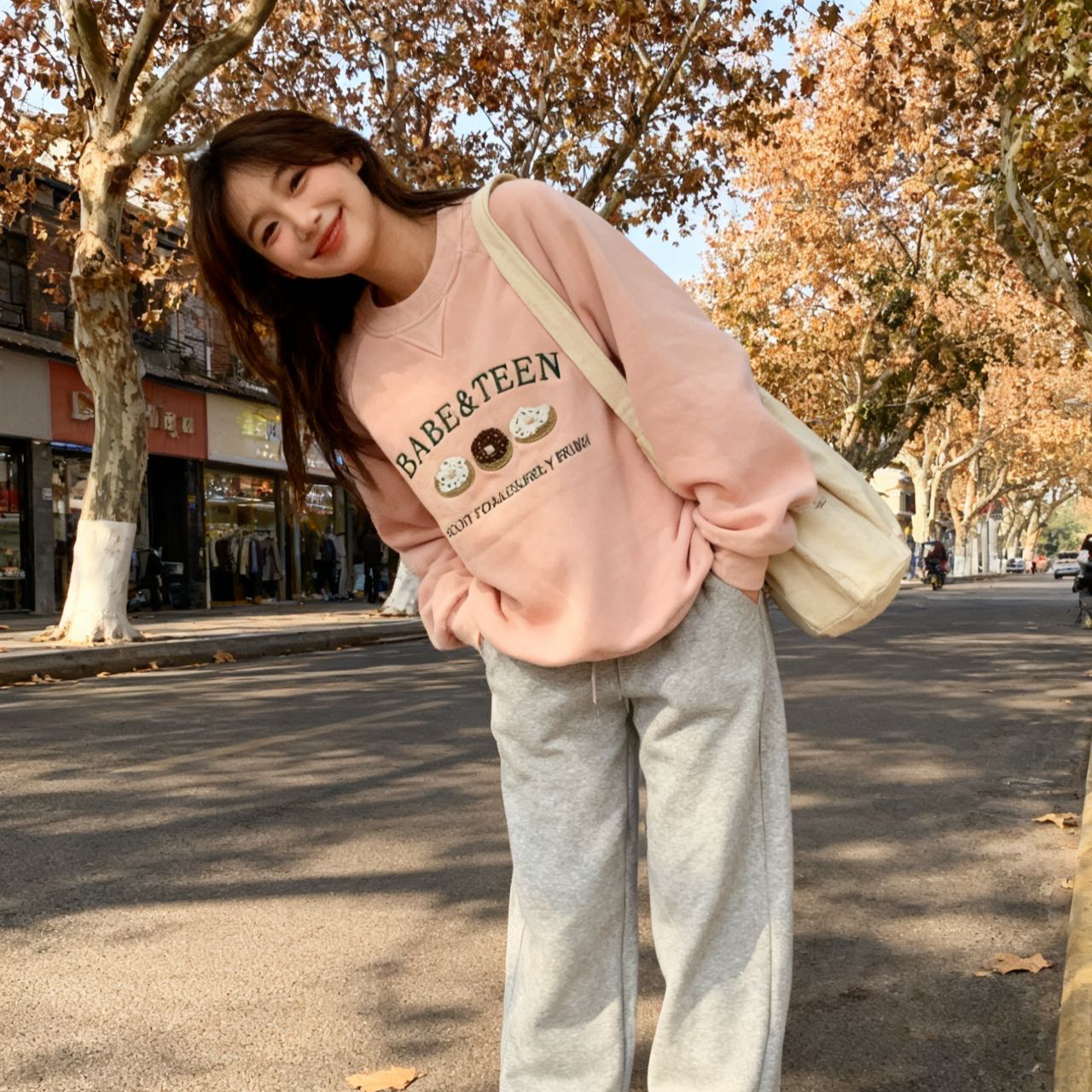 8962581高端专享秋冬款青少年加绒卫衣粉色（靠谱）