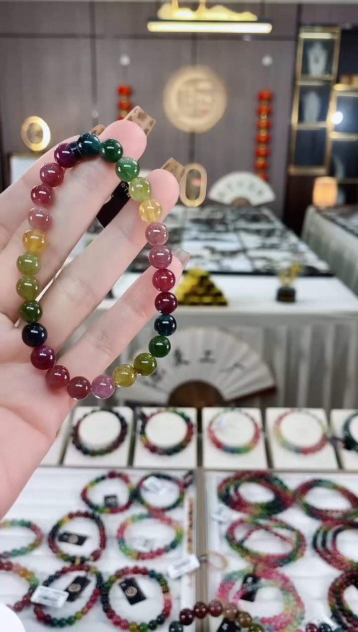 单圈手串7mm+未镶嵌碧玺dan多样性发货一条