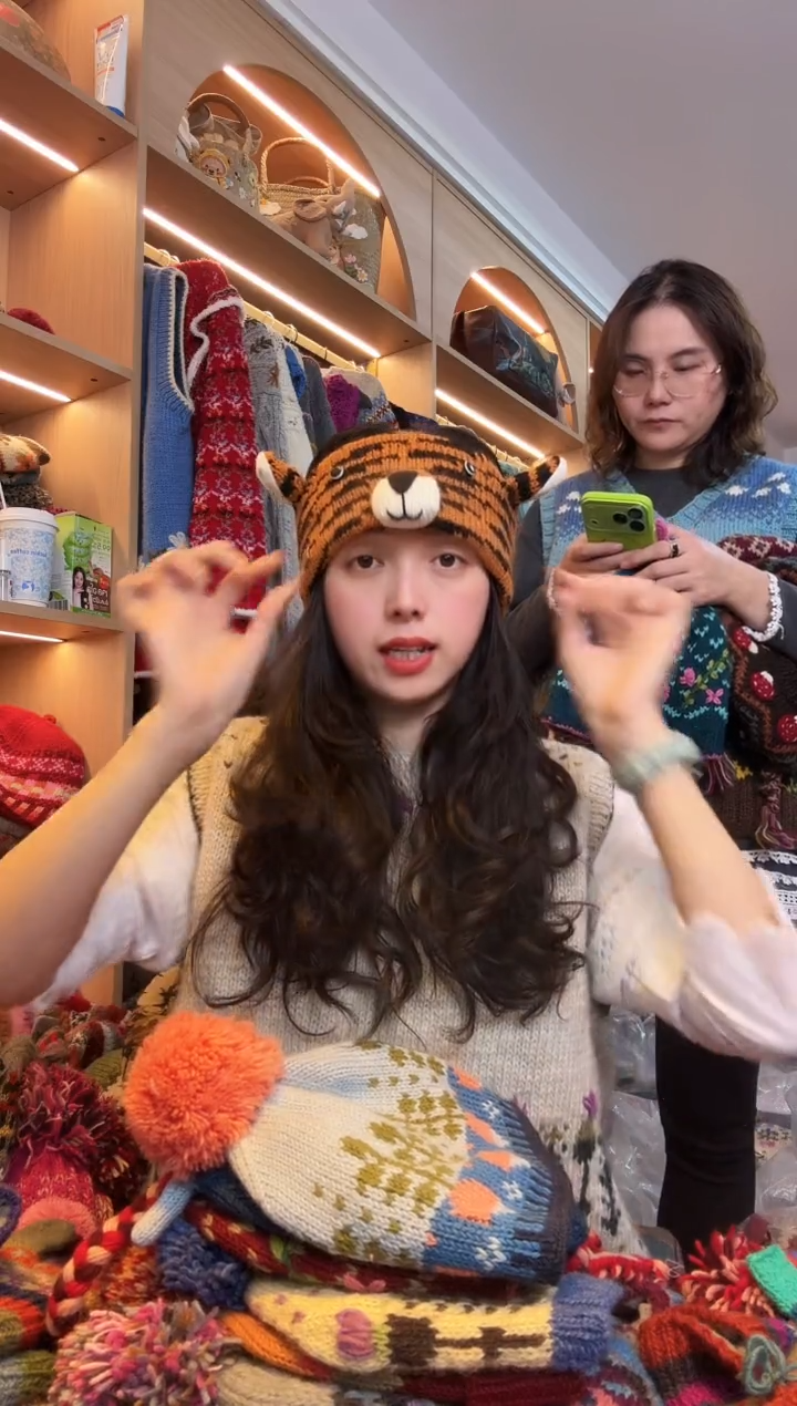 纯棉细羊毛萌萌虎发带