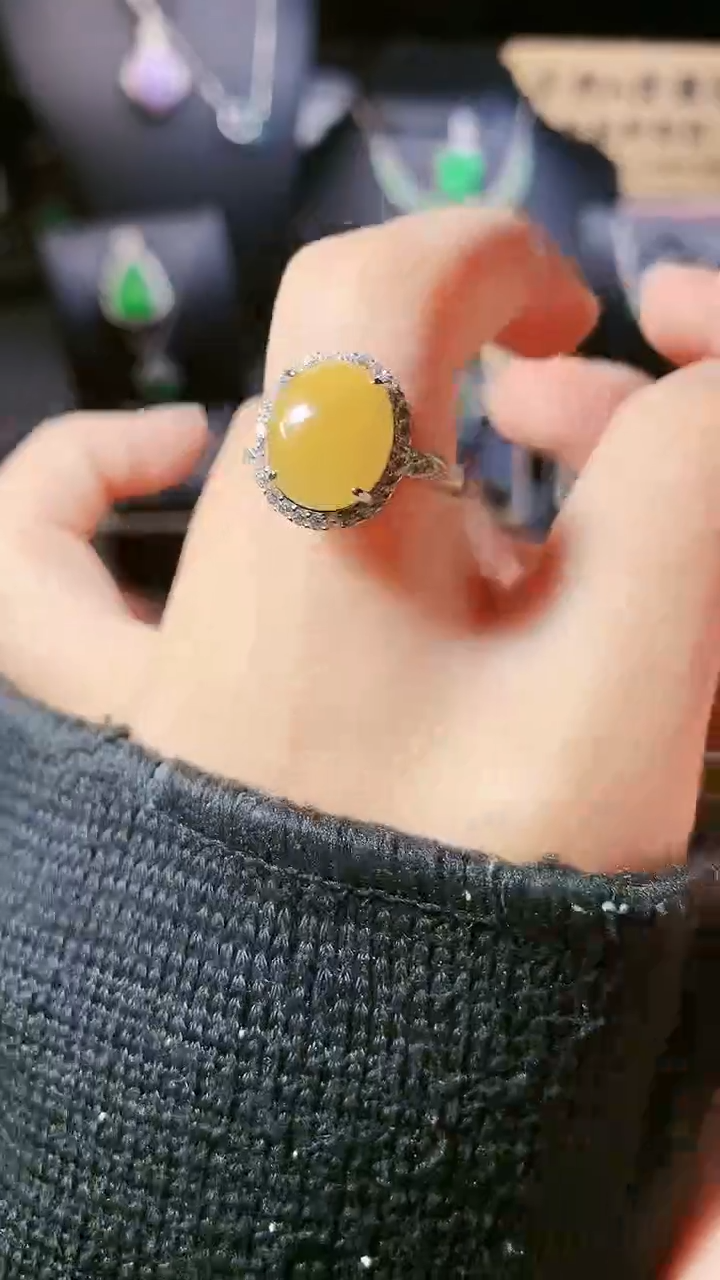 【闪购商品】翡翠戒指银S925镶嵌戒指