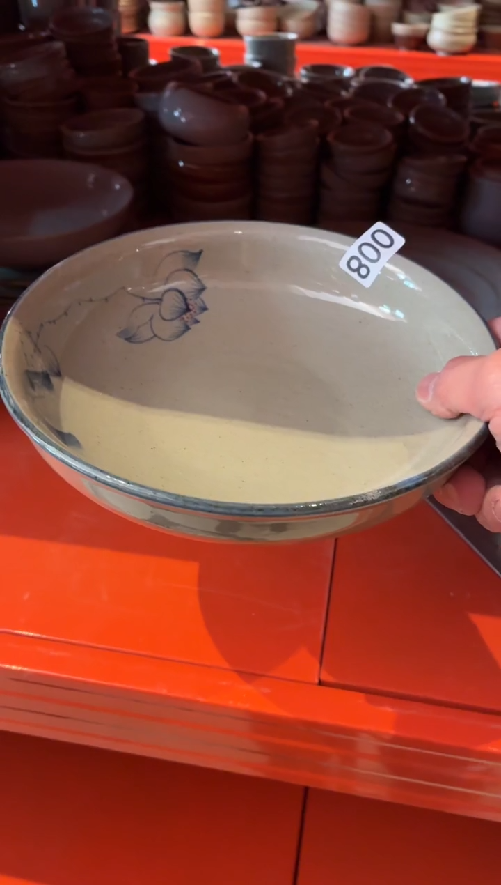 瓷片?***?8手绘小鱼灰釉盘1个