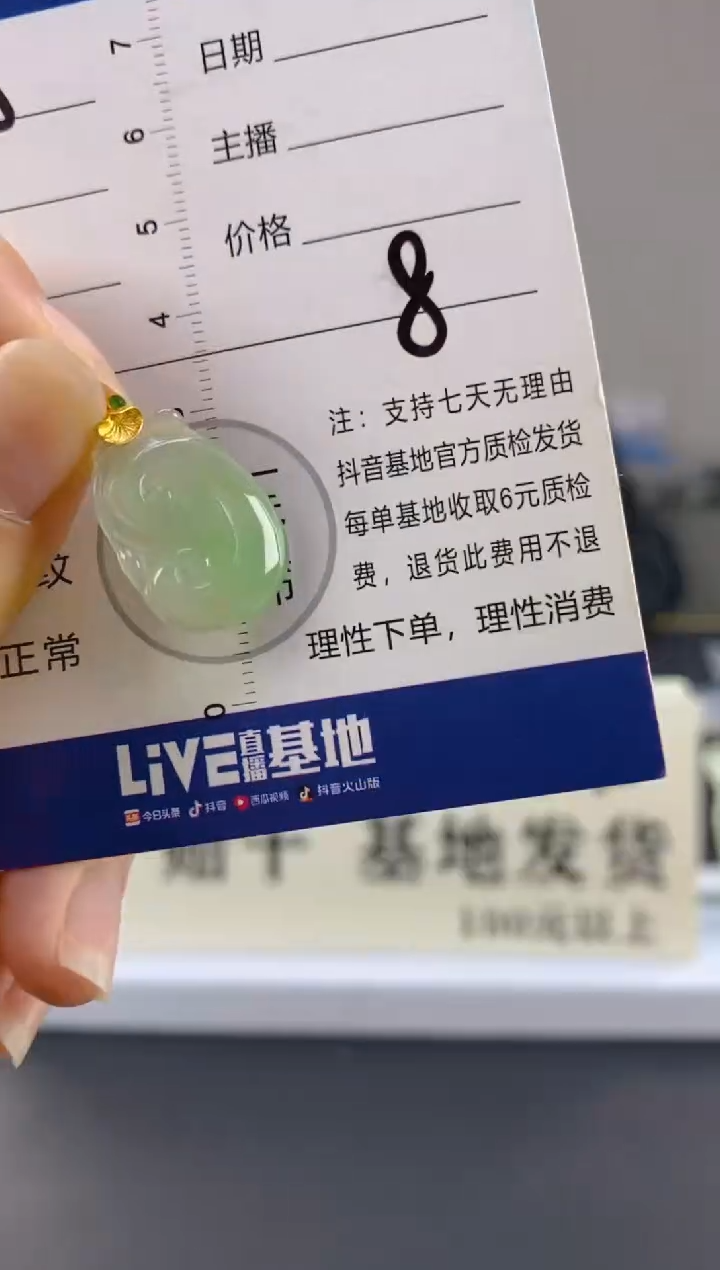 【闪购商品】翡翠颈饰18K金镶嵌天然A货翡翠