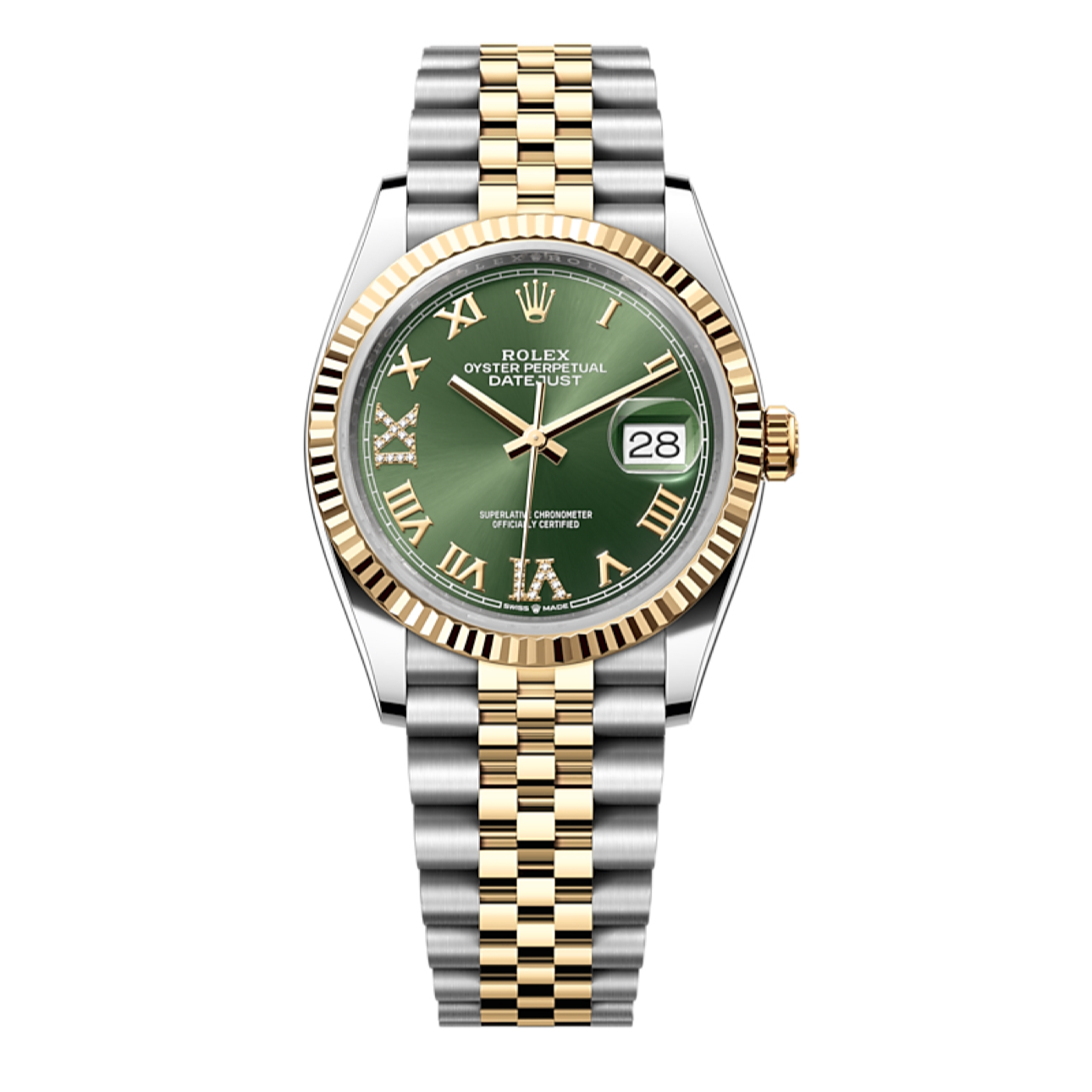 99新 Rolex/劳力士 绿萝 126233-0025 间金五珠链 36mm 23年全套