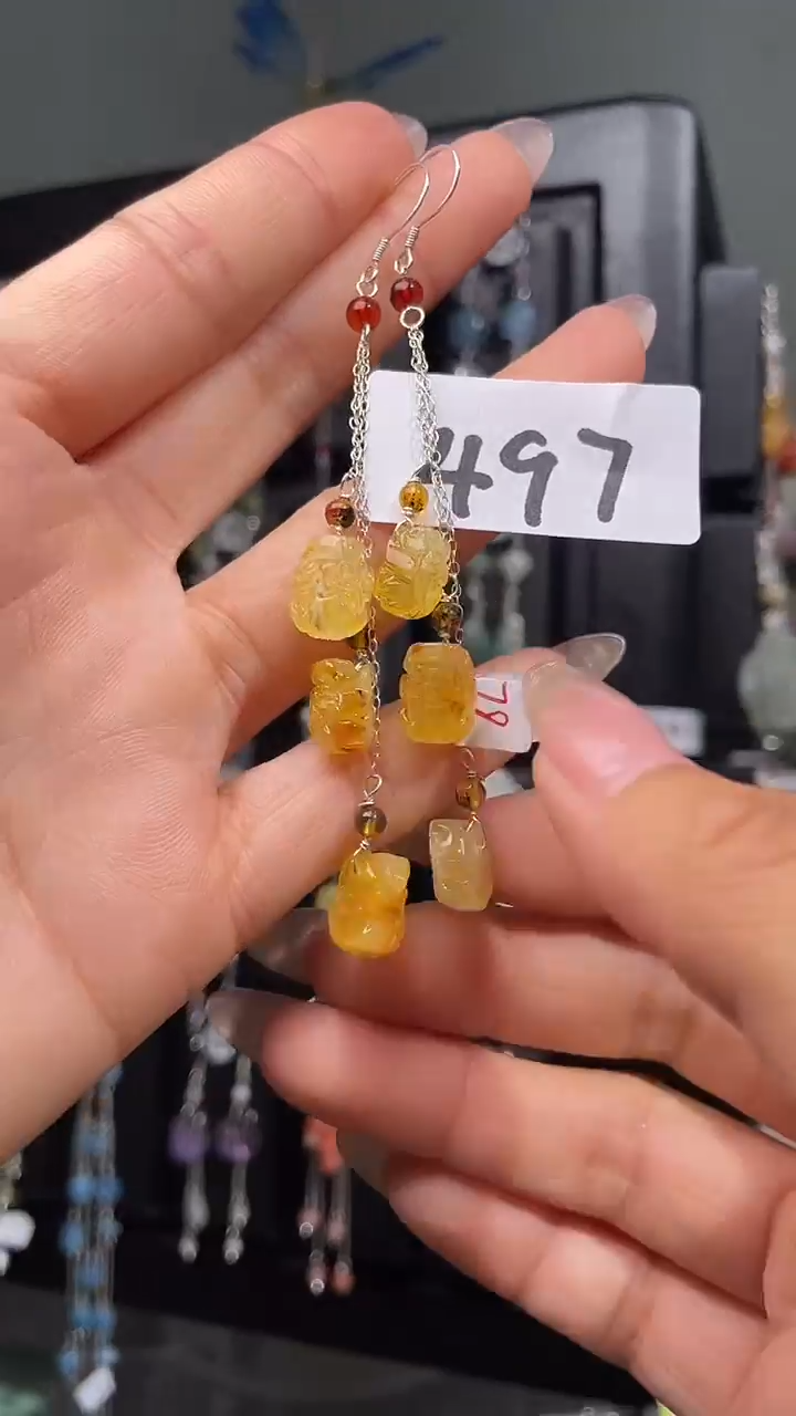 紫晶耳饰银S925镶嵌喜欢拍