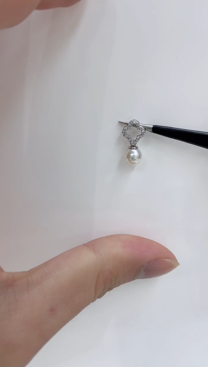 【闪购商品】海水珍珠吊坠(不含链)银S925镶嵌海水珍珠吊坠