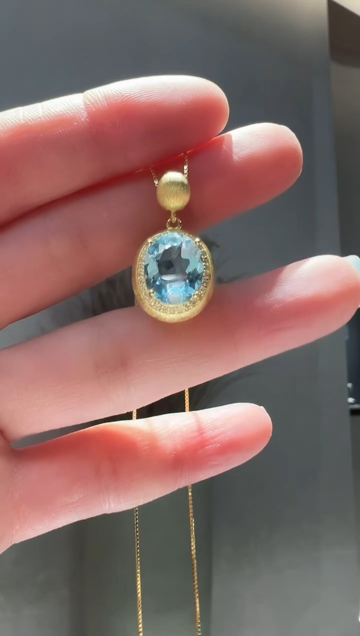 【闪购商品】托帕石吊坠(赠链)银S925镶嵌66