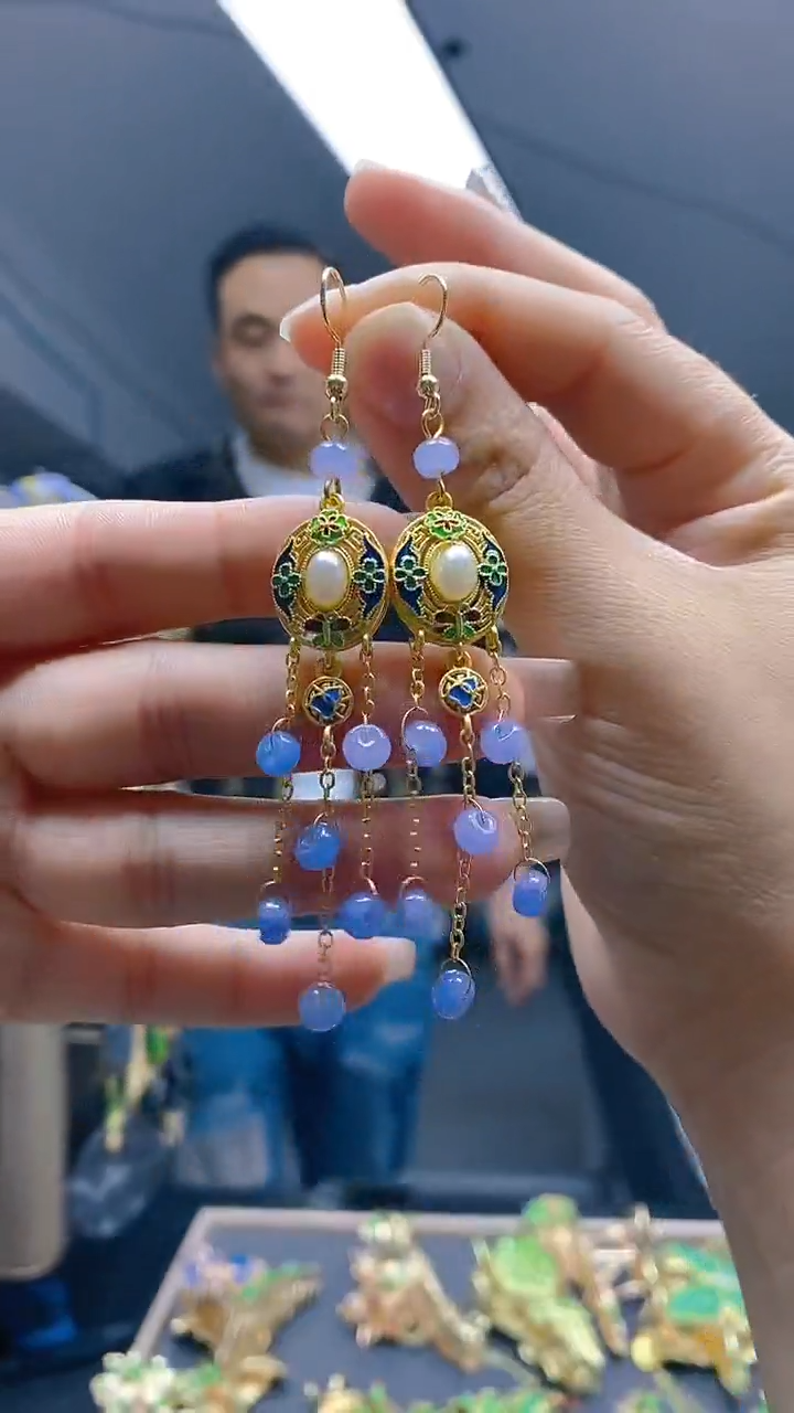 【闪购商品】翡翠耳饰合金99翡翠耳钩