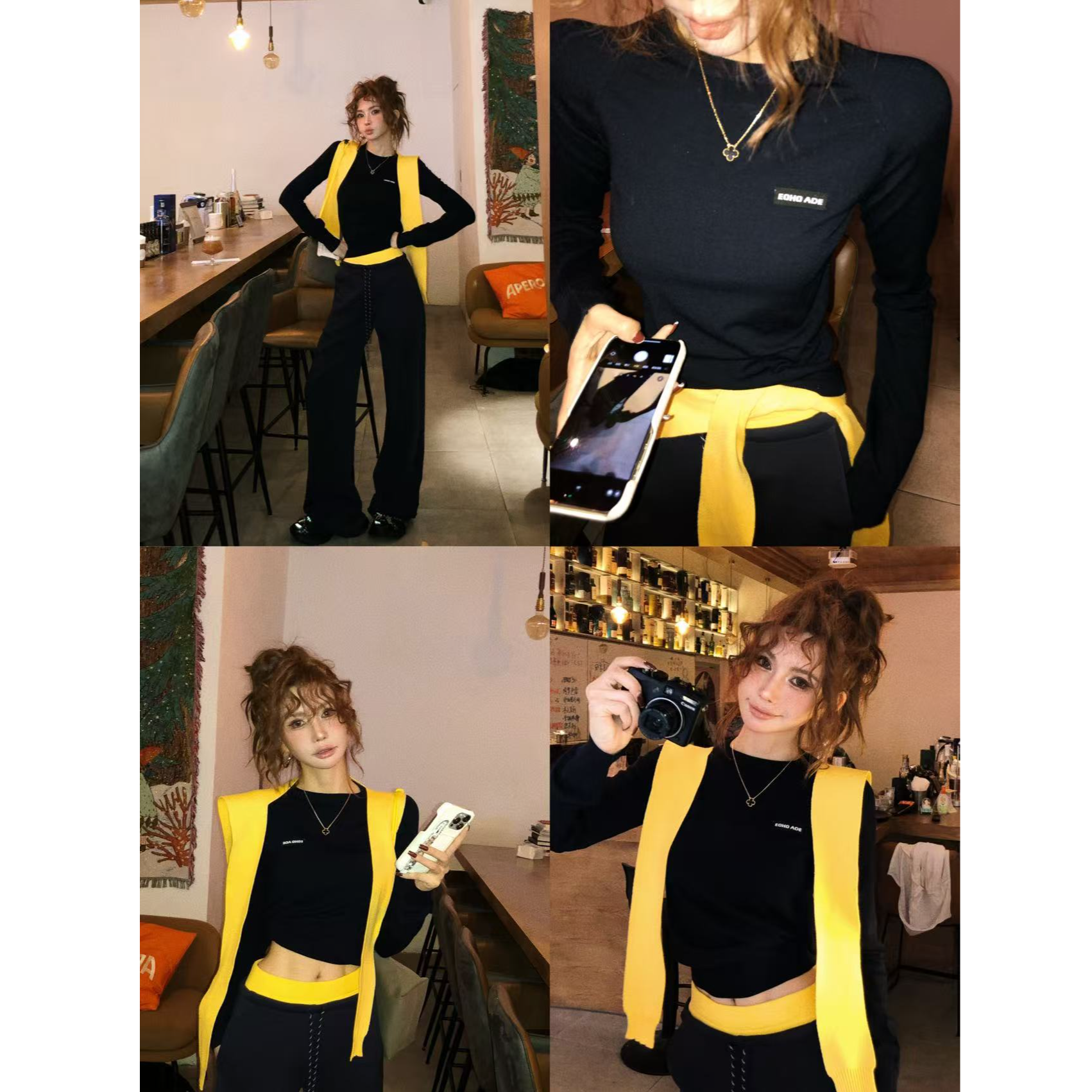 婉君【谬气针织衫】秋季千金风休闲修身长袖上衣LWJ25C3TZ2497