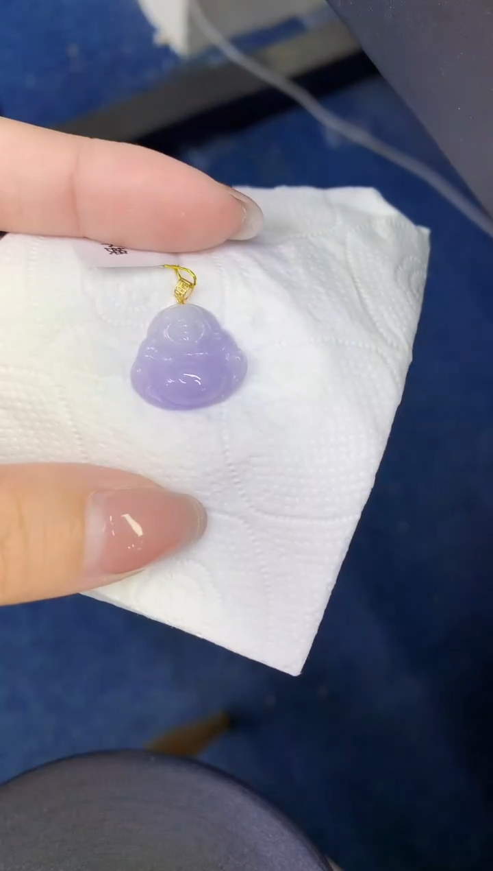 颈饰18K金镶嵌翡翠缅甸天然翡翠A货466