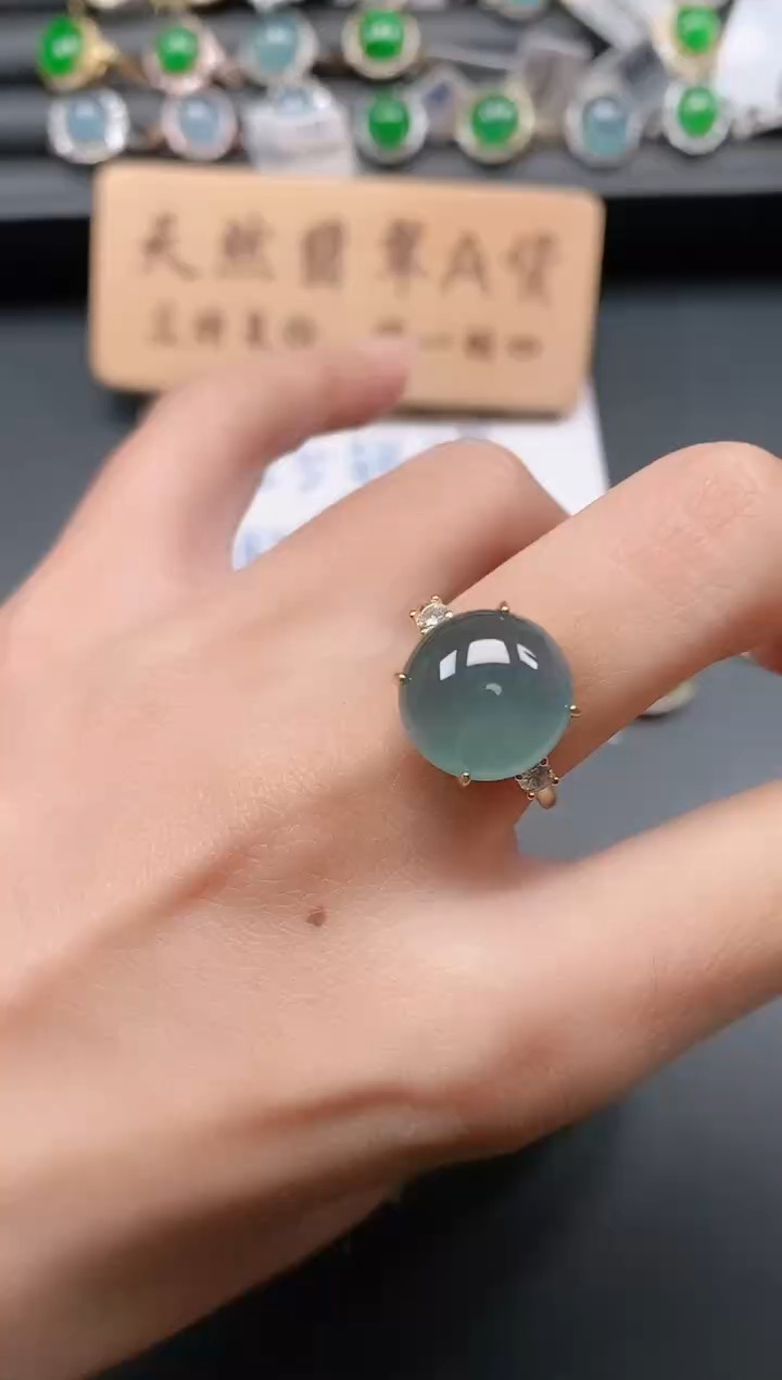 银S925镶嵌戒指翡翠111