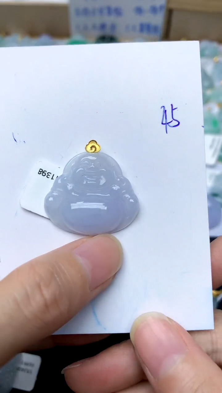 【闪购商品】翡翠颈饰18K金镶嵌45天然A货翡翠