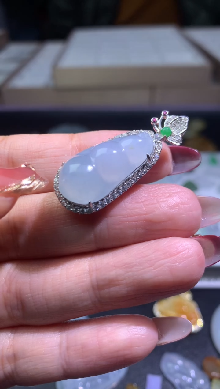 【闪购商品】翡翠颈饰银S925镶嵌净货