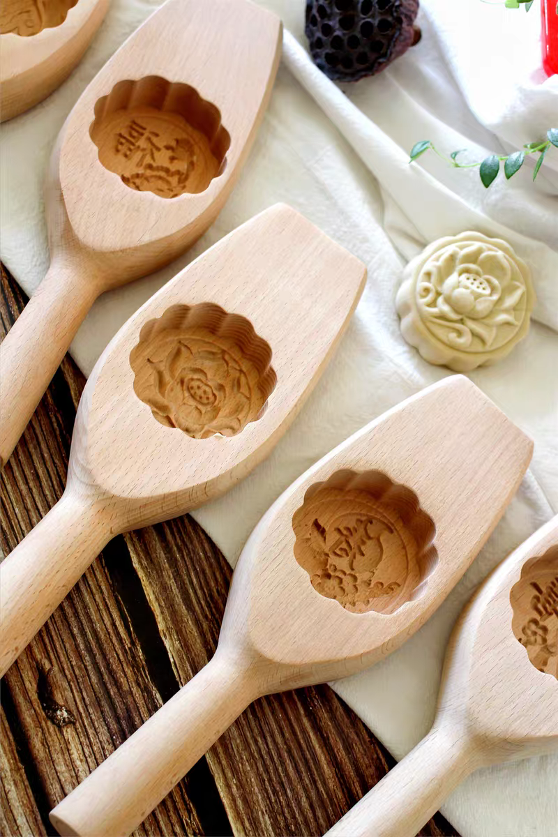 大号加深2.5木质模具广式月饼北方蒸馒头实木家用饼印花样糕点diy