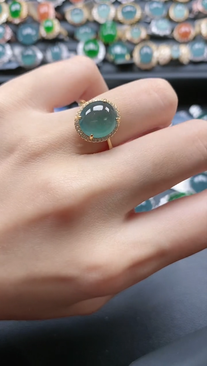 【闪购商品】翡翠戒指银S925镶嵌51511