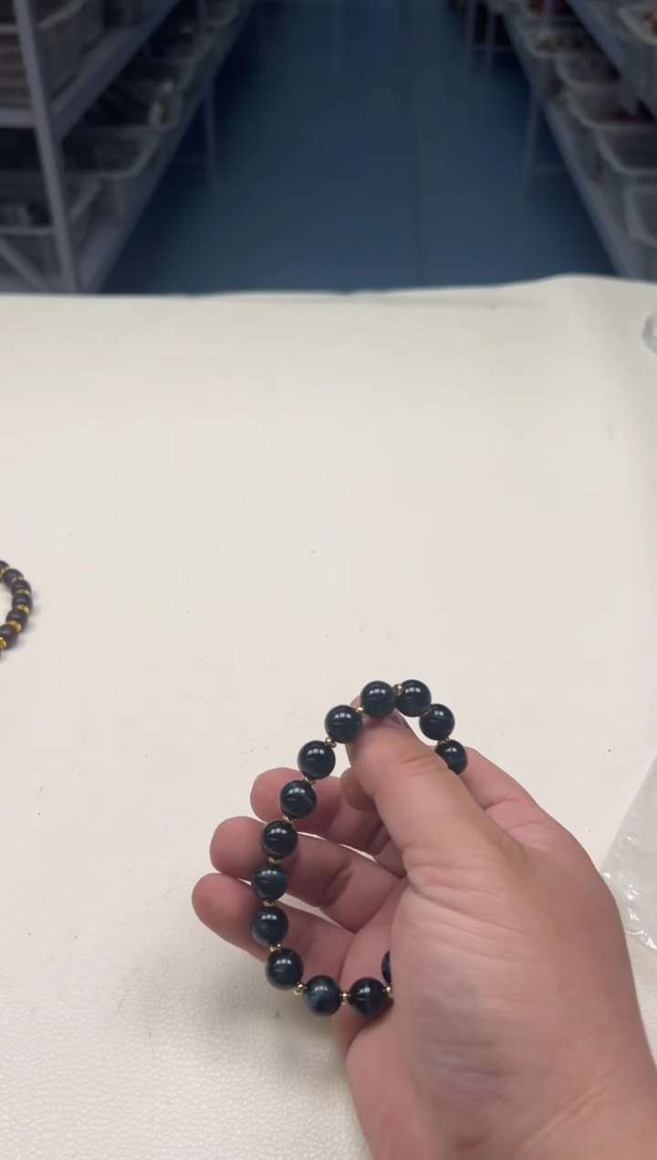 吊坠白玉菩提蓝色单圈手串5481