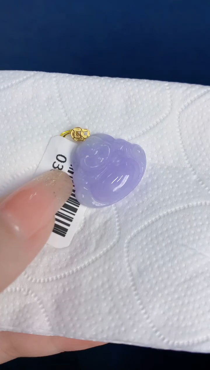 颈饰18K金镶嵌翡翠缅甸天然翡翠A货